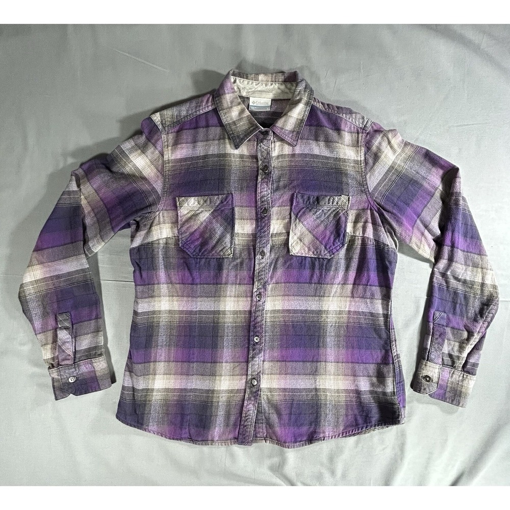 Columbia Sportswear Button Down Plaid Long Sleeve Shirt Women's Large Outdoors‎